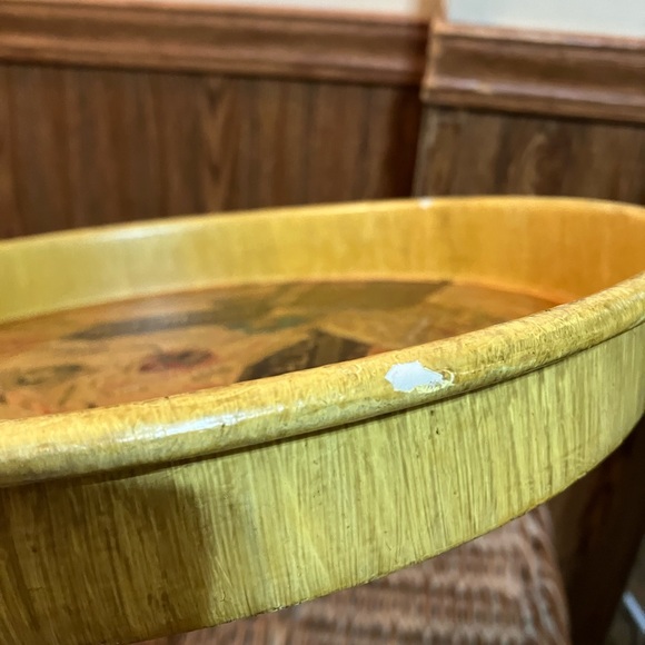 Vintage Liquor Labels Tin Metal Tray Decoupaged 13.5” Wide. - Picture 3 of 14